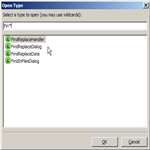 Open type dialog