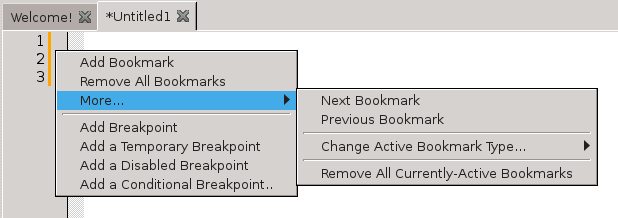 The editor context-menu