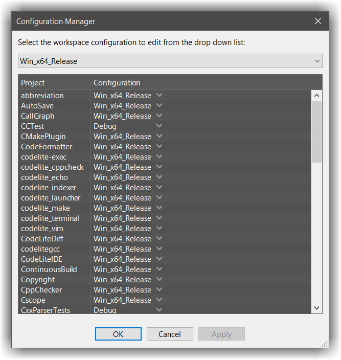 configuration manager dialogue
