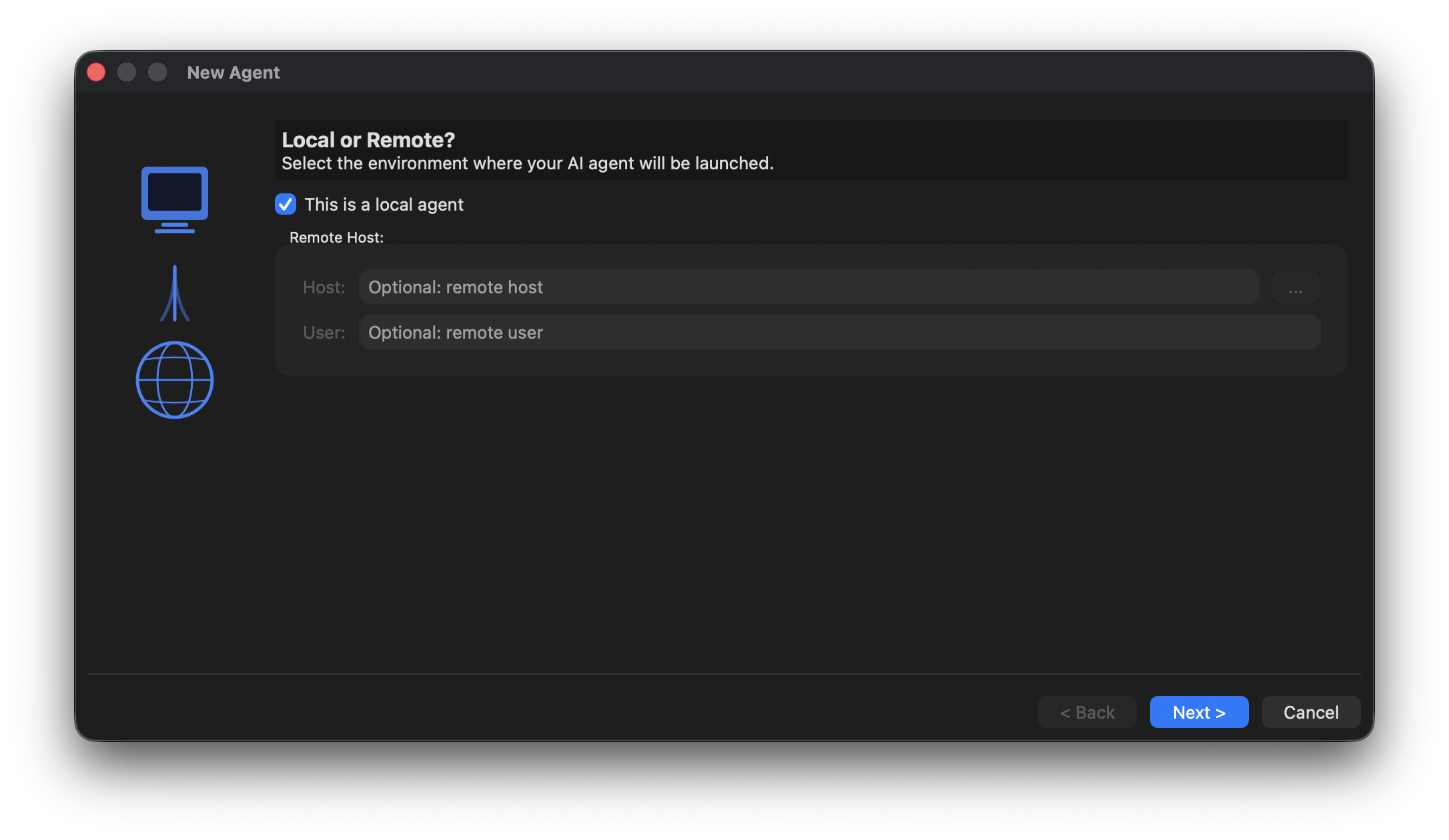 Agent Wizard Step 1